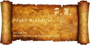 Pfaff Miklós névjegykártya