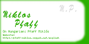 miklos pfaff business card
